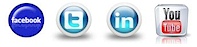 Facebook, Twitter, Linkedin, You Tube